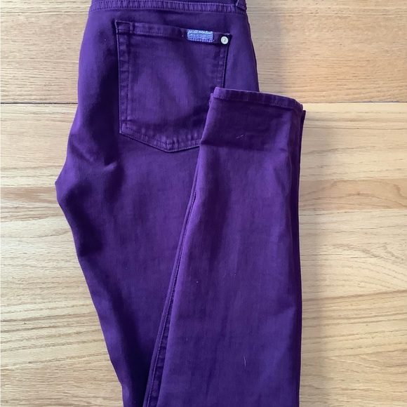 7 For All Mankind skinny Jean, red violet size 30 mid rise - Picture 1 of 3